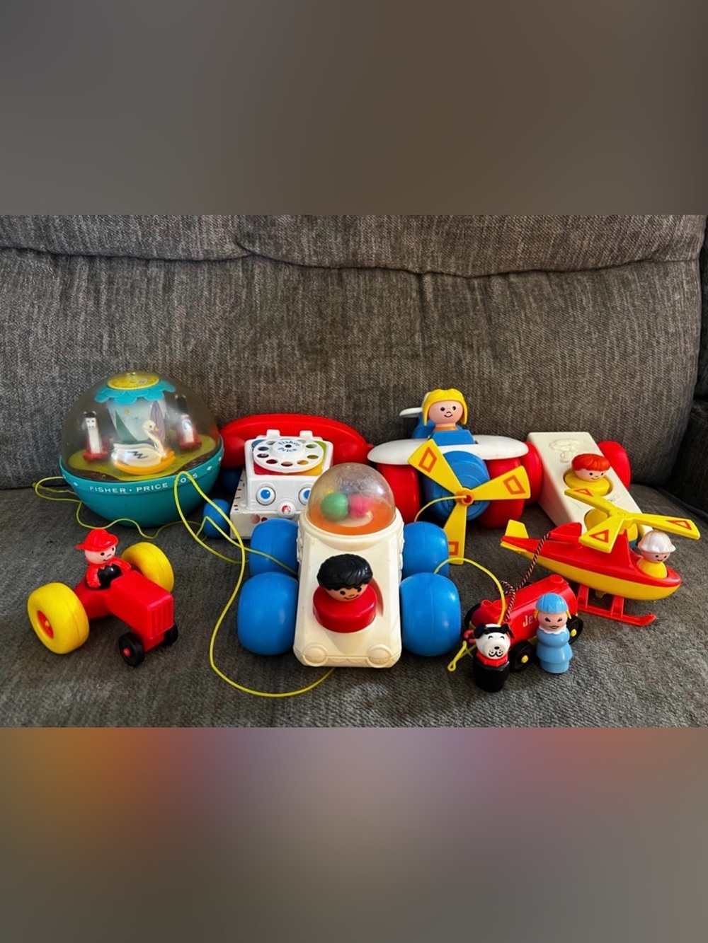 Vintage Fisher-Price Toy Lot - 1966 Chime Ball, Click n Clatter, Chatter Phone